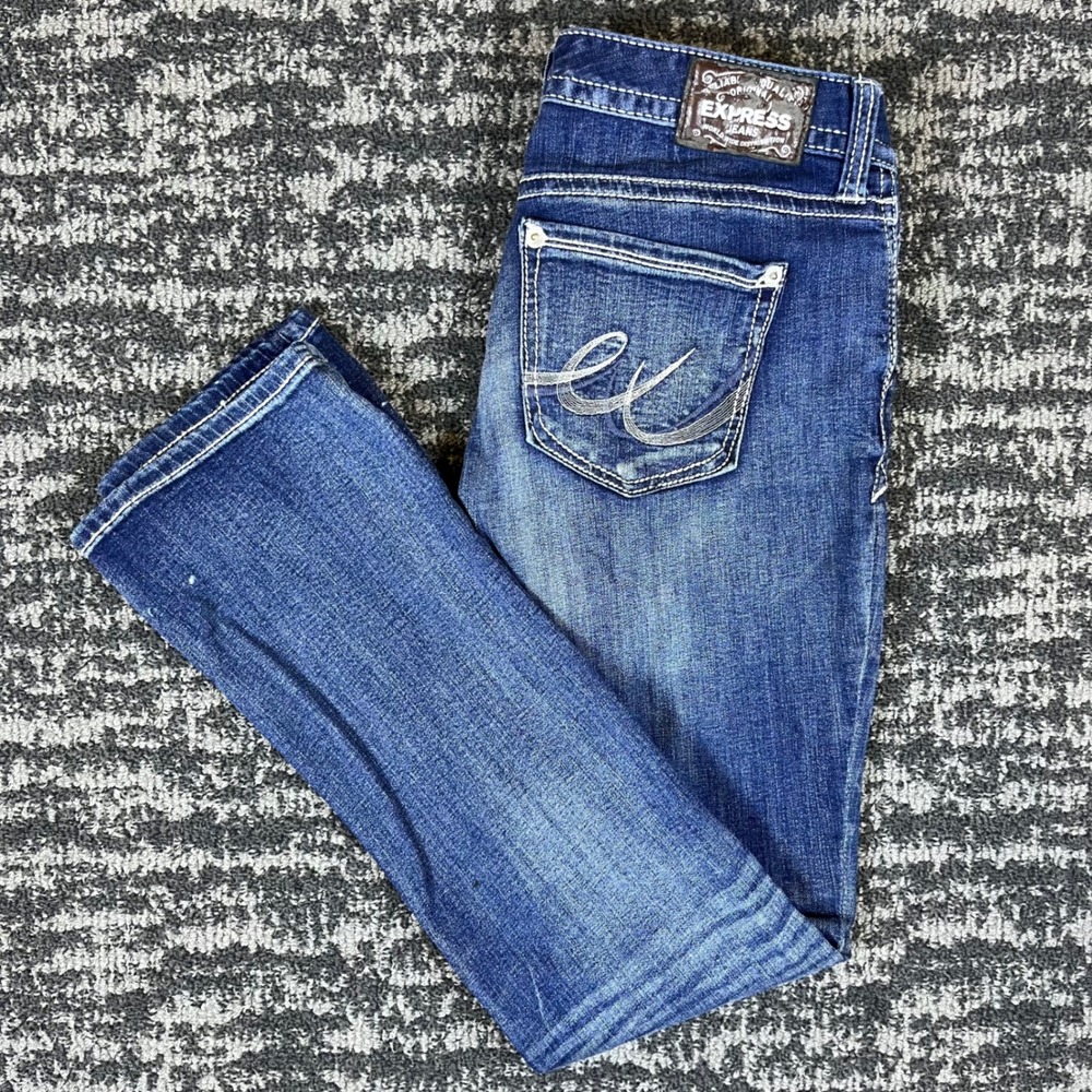 Y2K Express Jeans Stella Barely Boot Low Rise Medium Wash Denim 6R